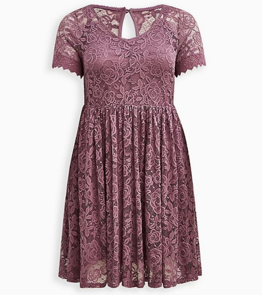 💜Torrid Purple Lace Skater Dress - Picture 5 of 8